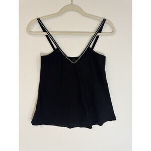 Vintage I. Magnin Top Black CBK Camisole 90s y2k Spaghetti Strap Small